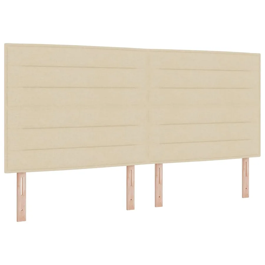 Lit à ressorts avec matelas Crème 200 x 200 cm tissu - 5