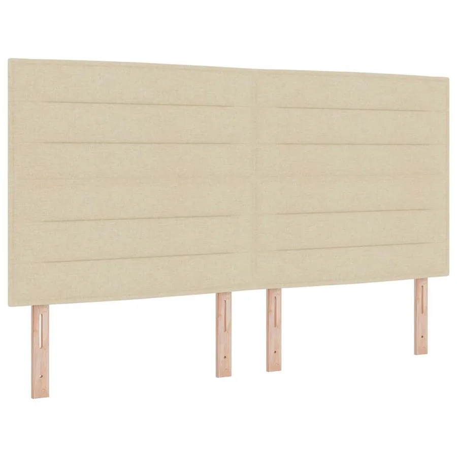 Lit à ressort LED avec matelas Crème 200 x 200 cm tissu - 6