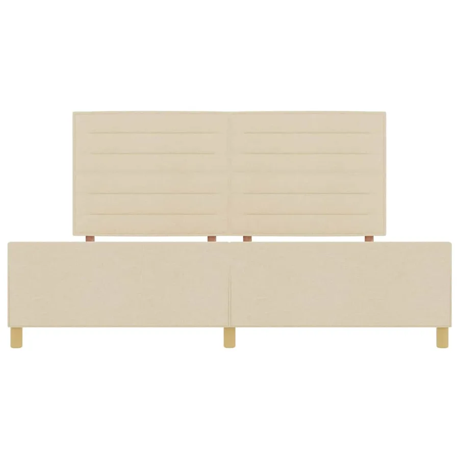 Cadre de lit avec tête de lit Crème 200 x 200 cm tissu - 7