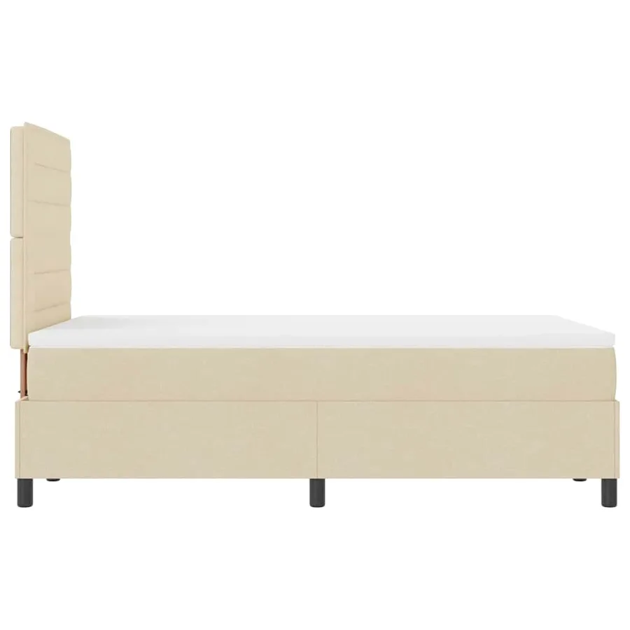 Lit à ressorts avec matelas avec LED Crème 120 x 200 cm tissu - 9
