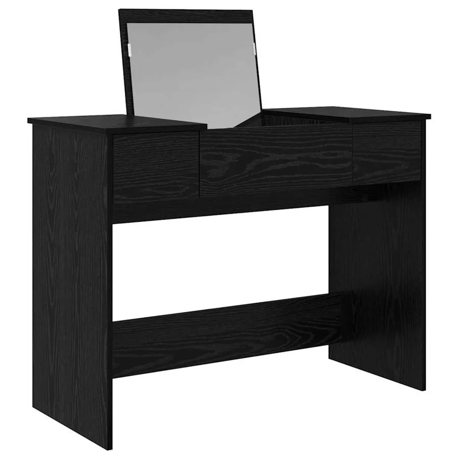 Table de cosmétiques avec tiroir Chêne noir 100 x 45 x 76 cm - 5