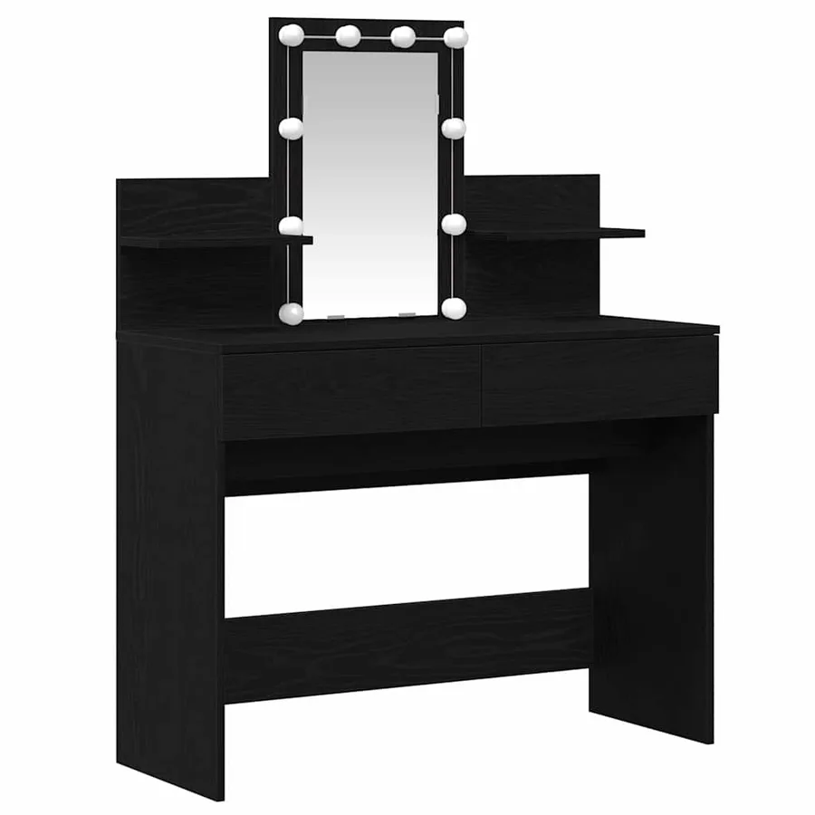 Table de Toilette avec tiroir Chêne noir 100 x 40 x 130 cm - 4