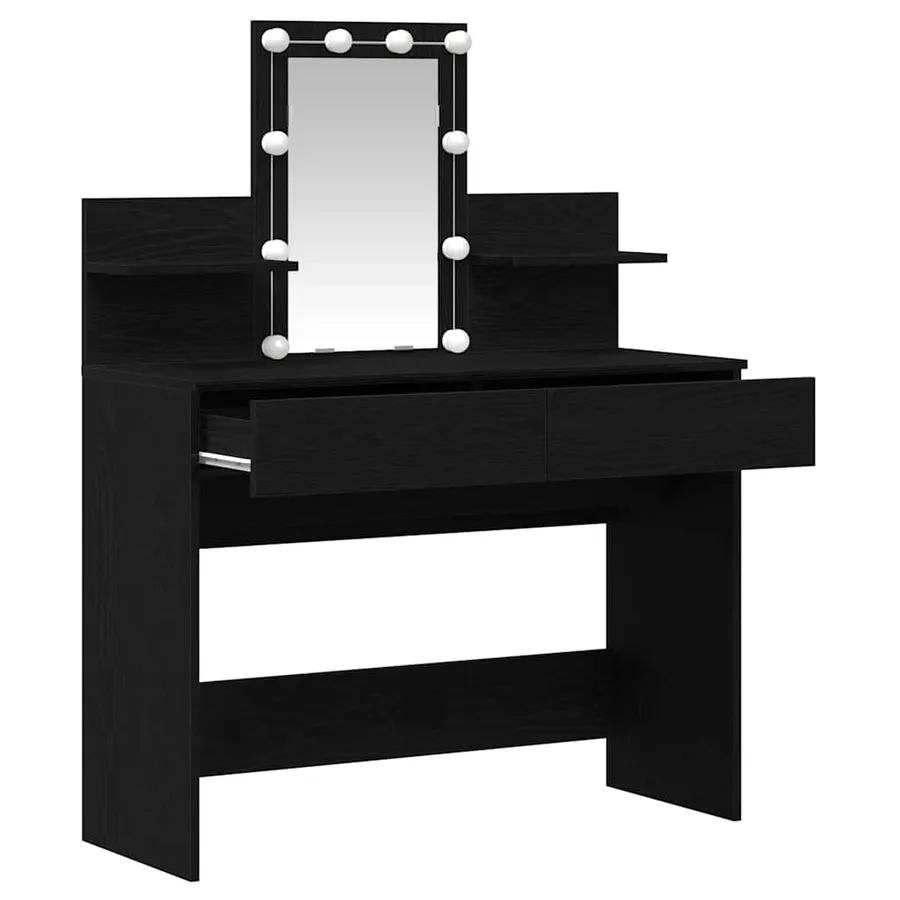 Table de Toilette avec tiroir Chêne noir 100 x 40 x 130 cm - 5