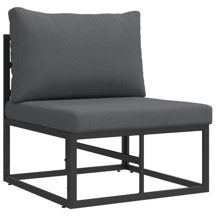 Ensemble de canapé de jardin 4 pcs Noir Métal - 6