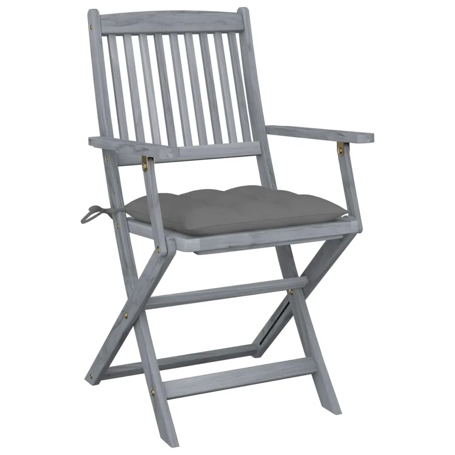 Chaises pliables d'extérieur lot de 4 et coussins Bois d'acacia - 3