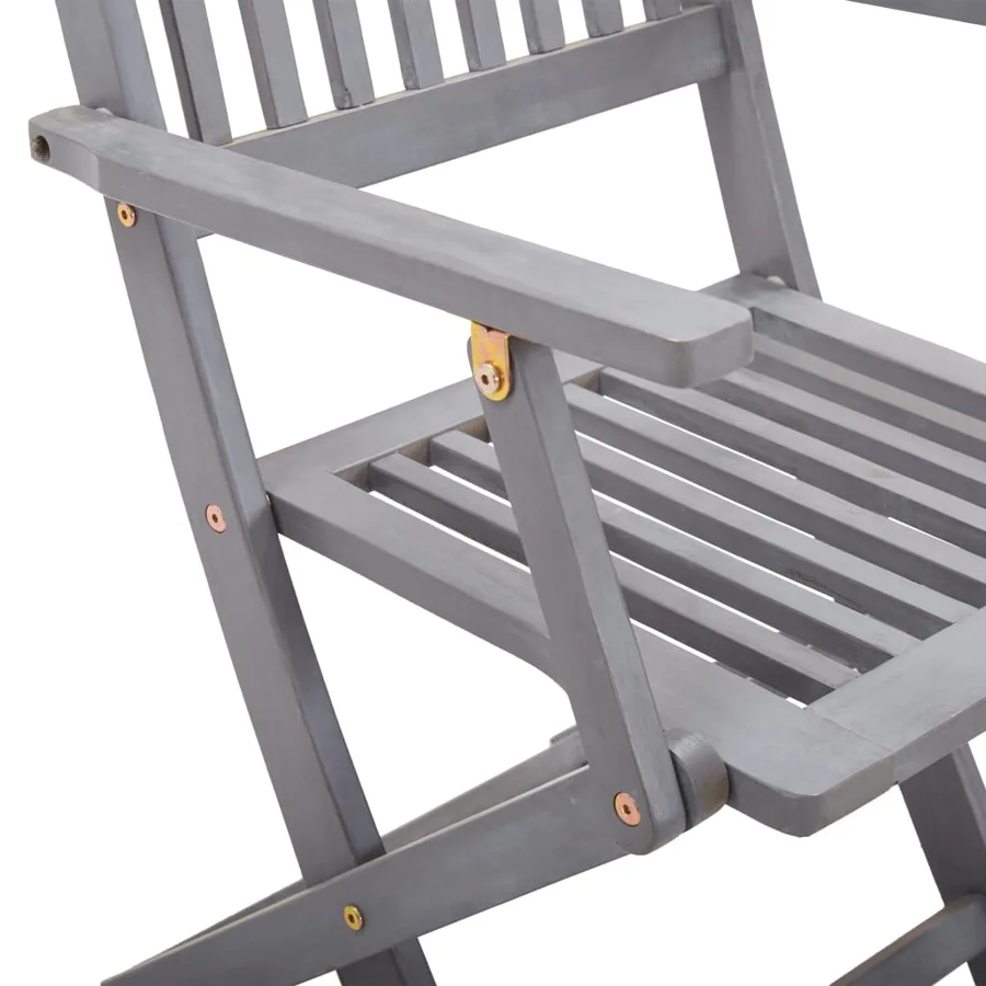 Chaises pliables d'extérieur lot de 4 et coussins Bois d'acacia - 8