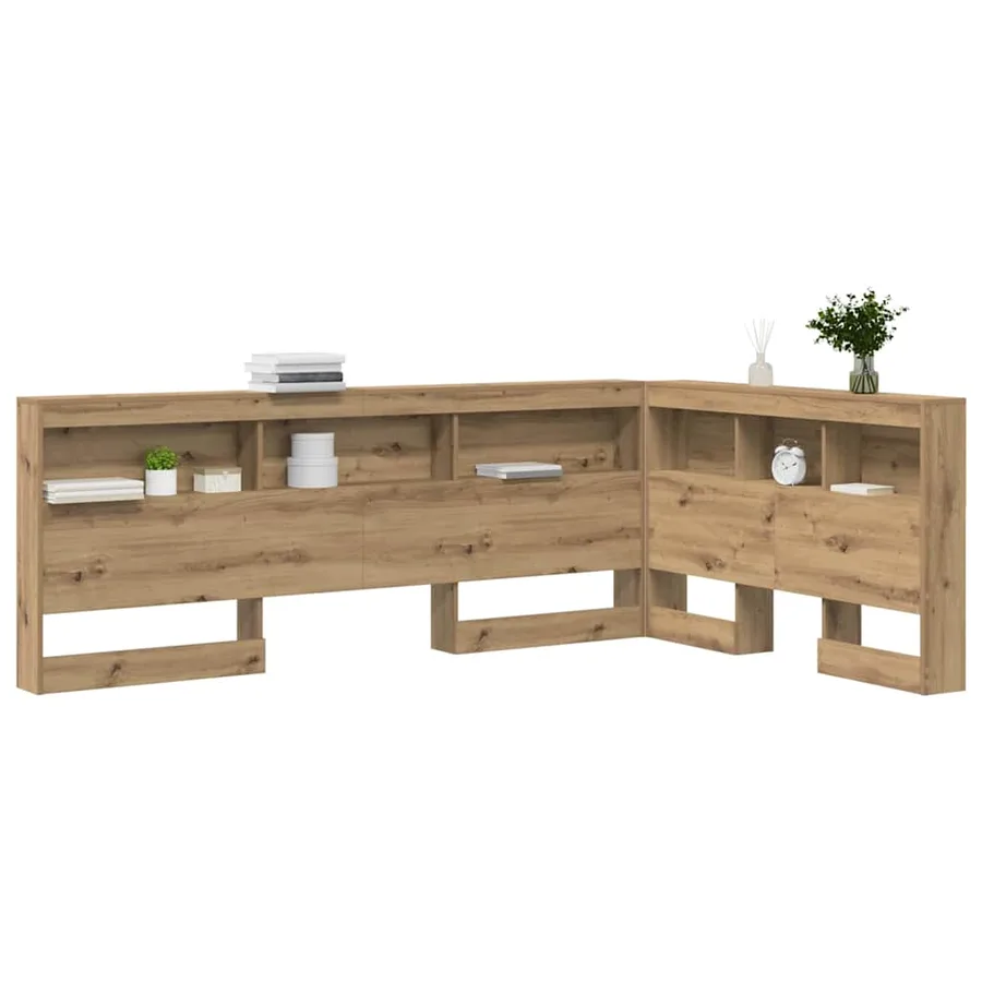 Tête de lit de rangement Chêne artisanal Bois d'ingénierie - 3