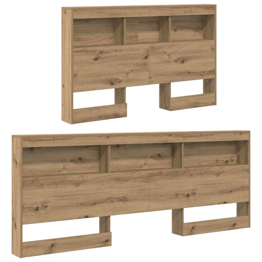 Tête de lit de rangement Chêne artisanal Bois d'ingénierie - 5