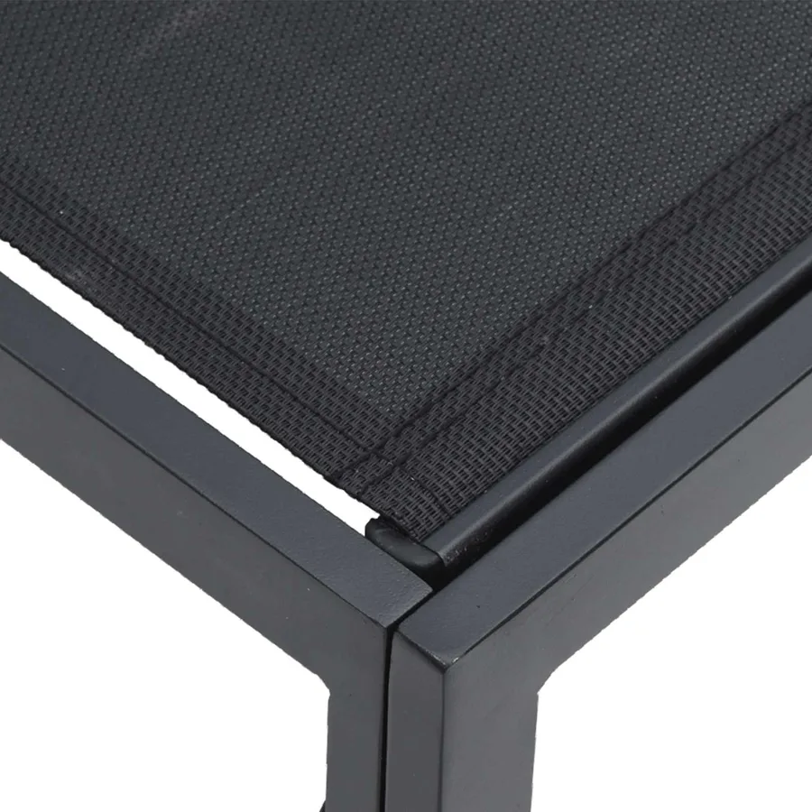 Ensemble de canapé de jardin avec coussin 9 pcs Noir Aluminium - 9