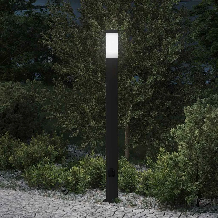Borne lumineuse avec sortie 110 cm en acier inoxydable IP44