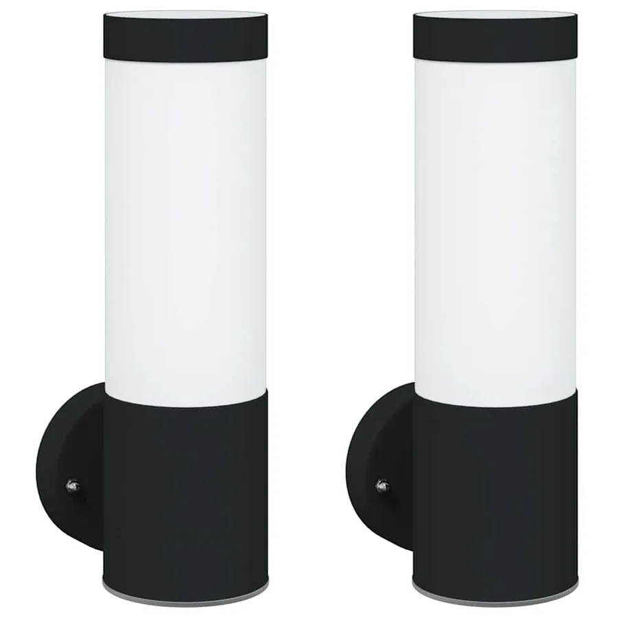 Applique Murale Extérieure 2 pcs Noir 12 x 8,5 x 27 cm - 2