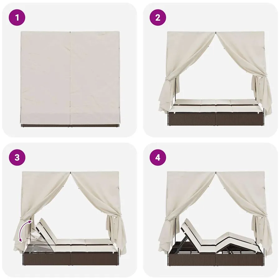 Transat double Blanc chaud 205 x 129 x 200 cm polyrotin - 10