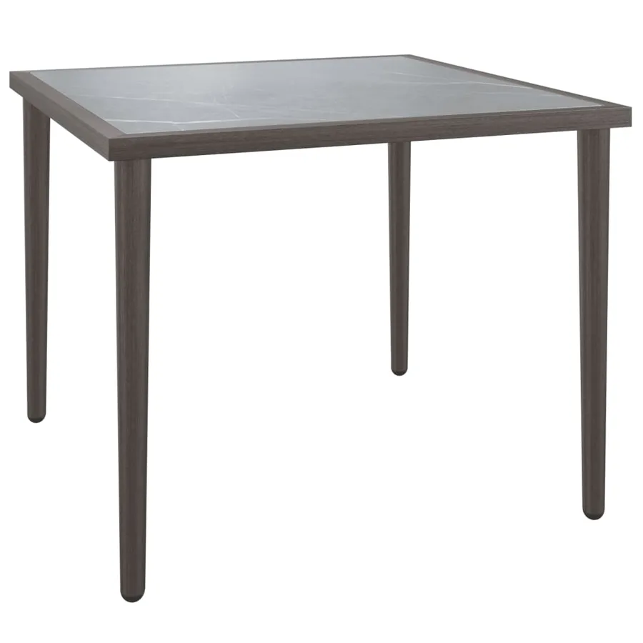 Table de jardin gris 48x48x37 cm acier - 2