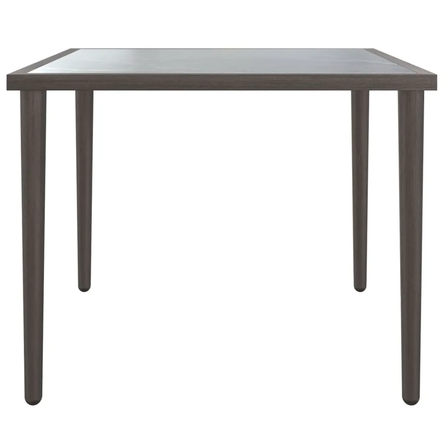 Table de jardin gris 48x48x37 cm acier - 3