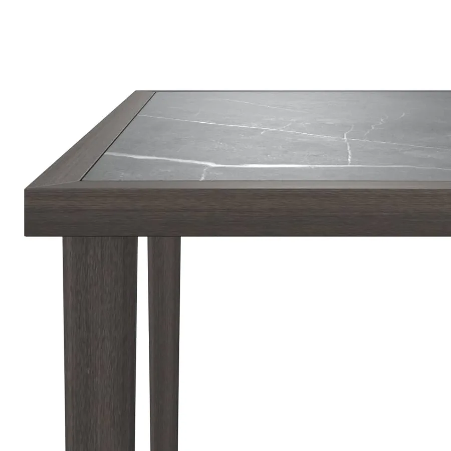 Table de jardin gris 48x48x37 cm acier - 5