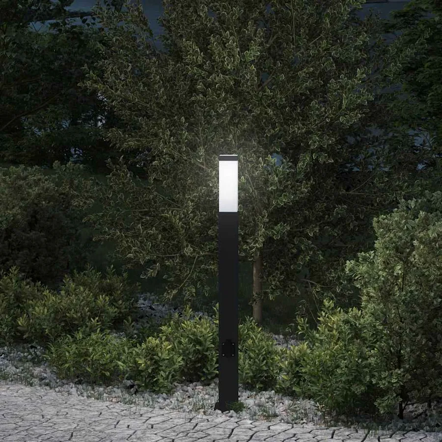 Borne lumineuse avec sortie 80 cm Noir IP44