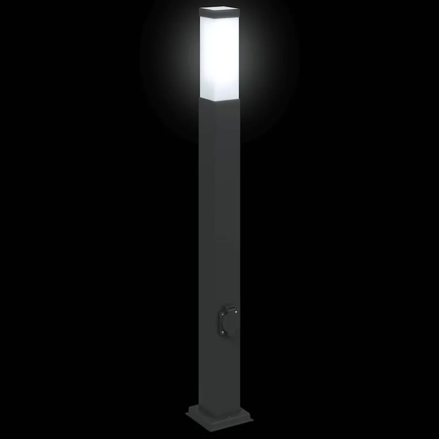 Borne lumineuse avec sortie 80 cm Noir IP44 - 6