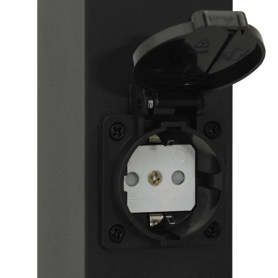Borne lumineuse avec sortie 80 cm Noir IP44 - 9