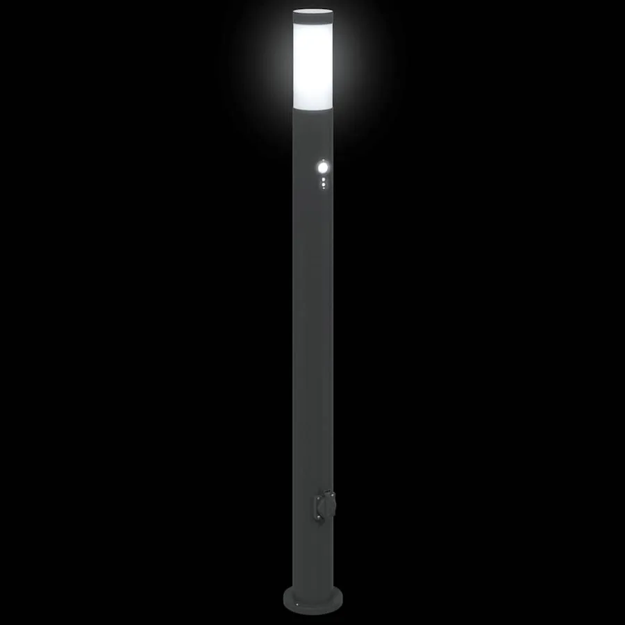 Borne lumineuse avec détecteur et prise 110 cm acier inoxydable IP44 - 6