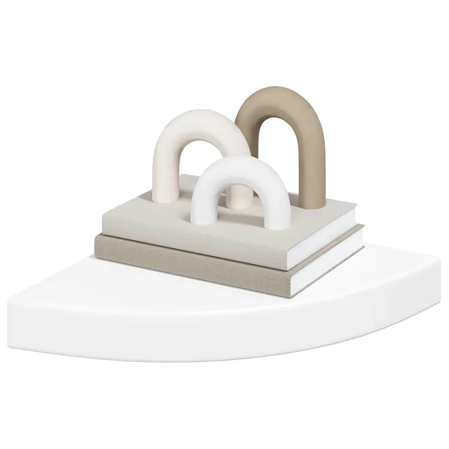 Étagère d'angle flottante blanc 25x25x3,8 cm MDF - 4