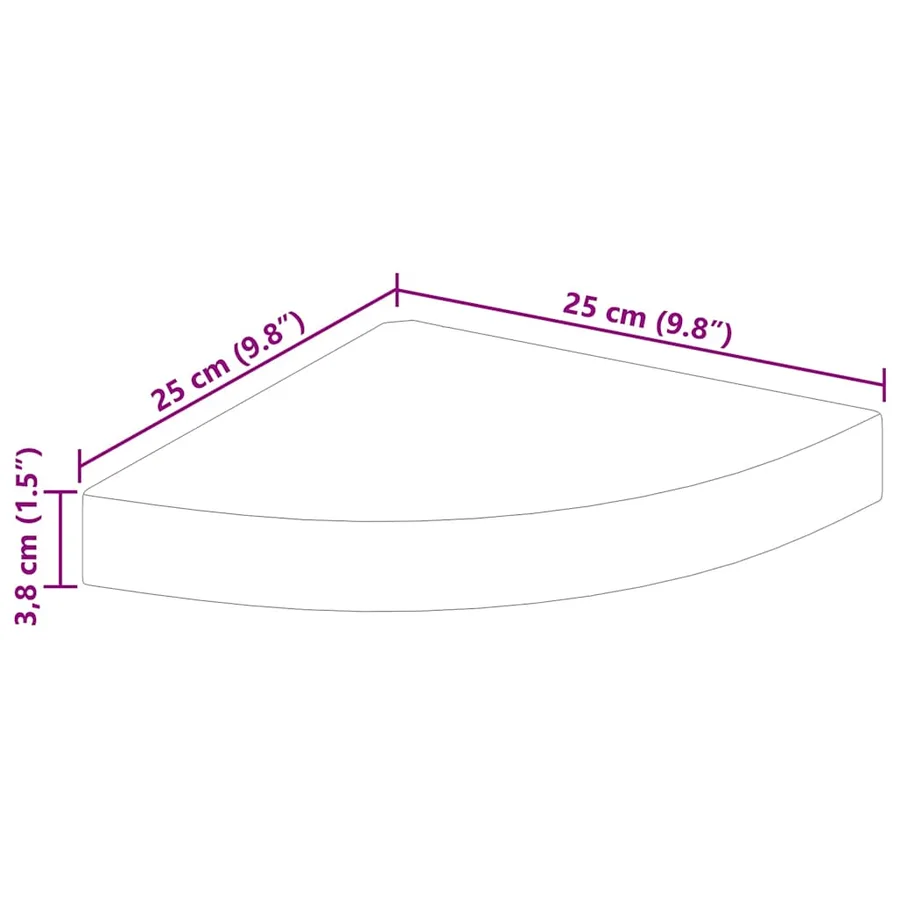 Étagère d'angle flottante blanc 25x25x3,8 cm MDF - 9