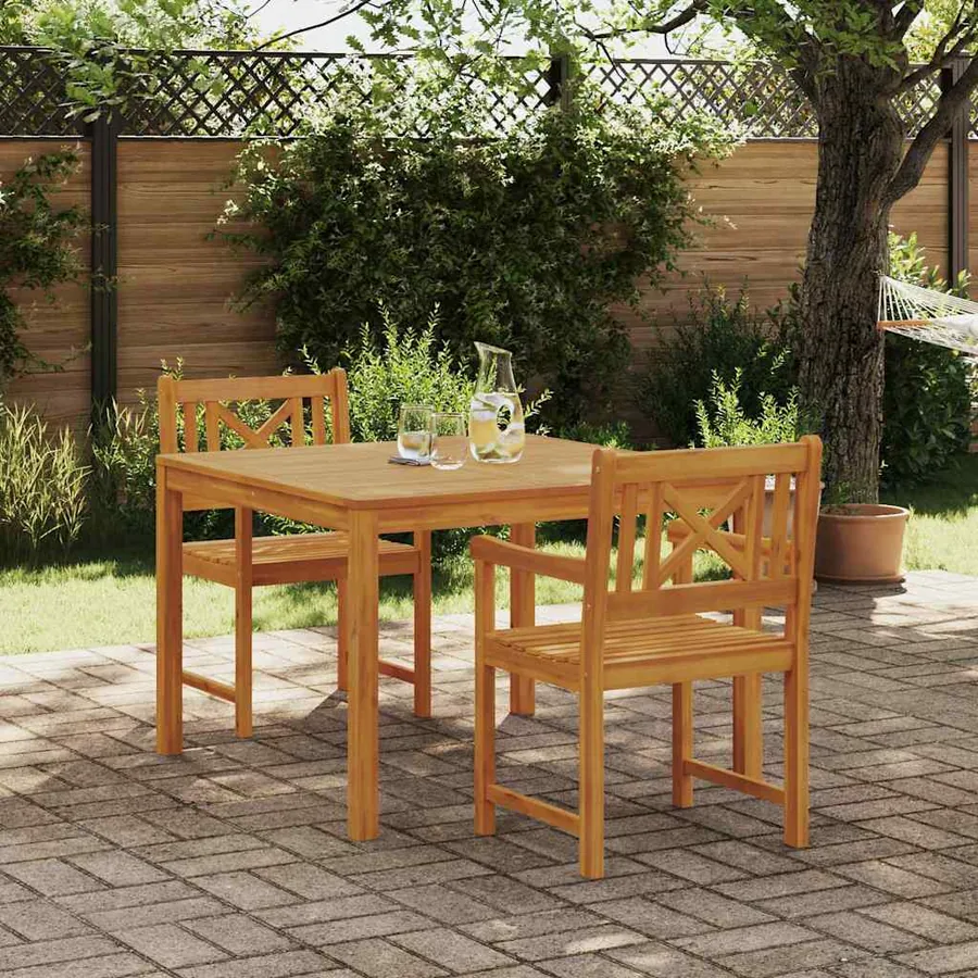 Ensemble de salle à manger pour jardin 3 pcs Marron