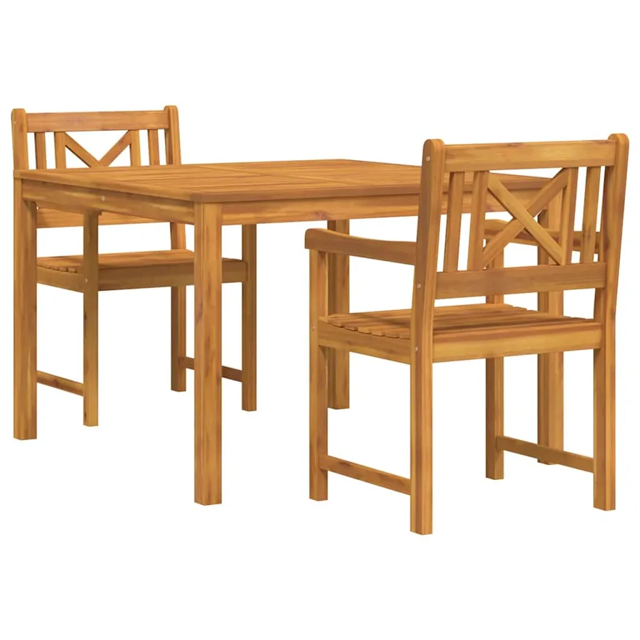 Ensemble de salle à manger pour jardin 3 pcs Marron - 2