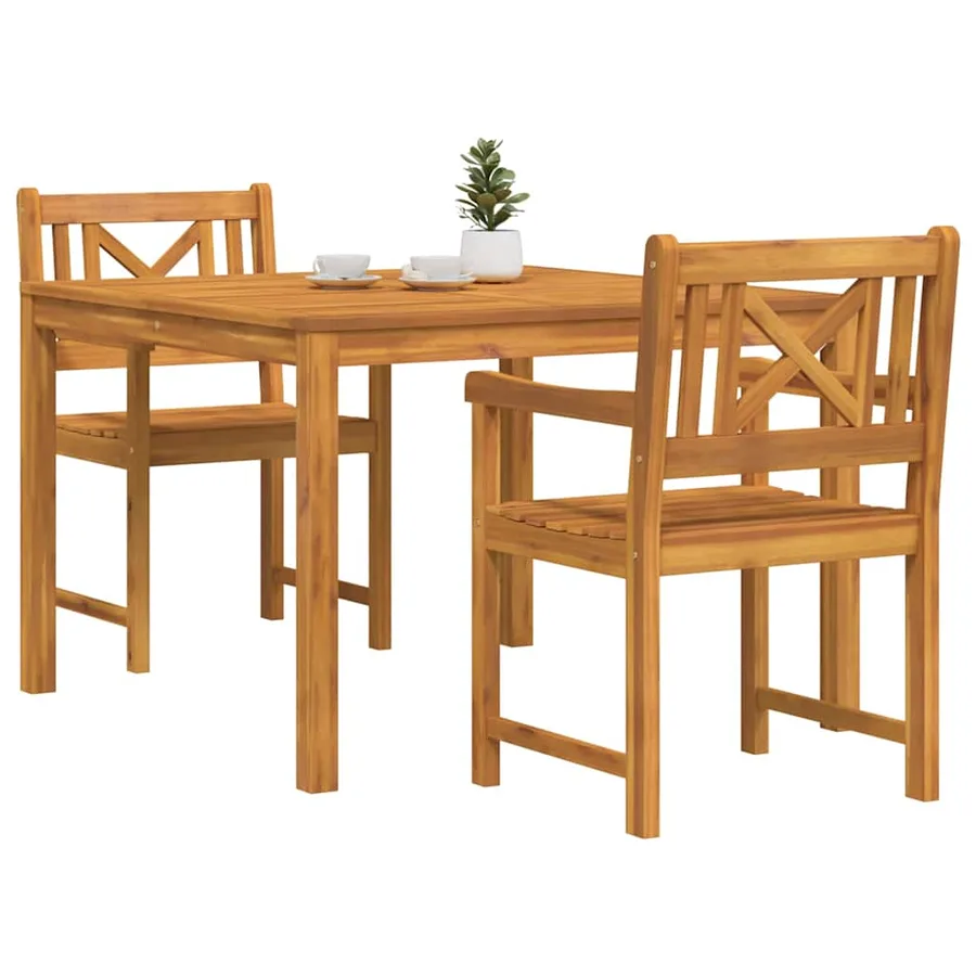 Ensemble de salle à manger pour jardin 3 pcs Marron - 3