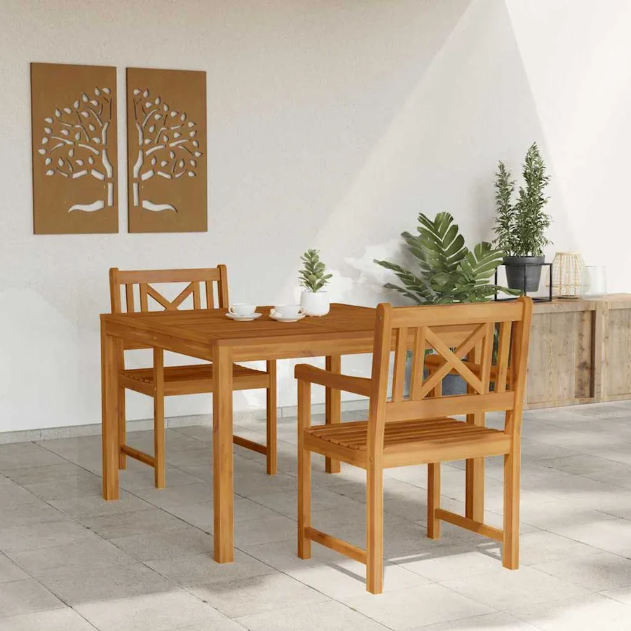 Ensemble de salle à manger pour jardin 3 pcs Marron - 4