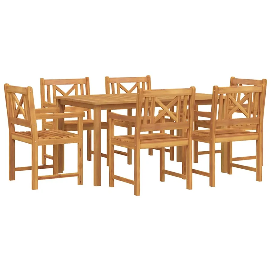 Ensemble de salle à manger pour jardin 7 pcs Marron - 2