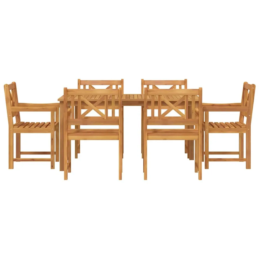 Ensemble de salle à manger pour jardin 7 pcs Marron - 7