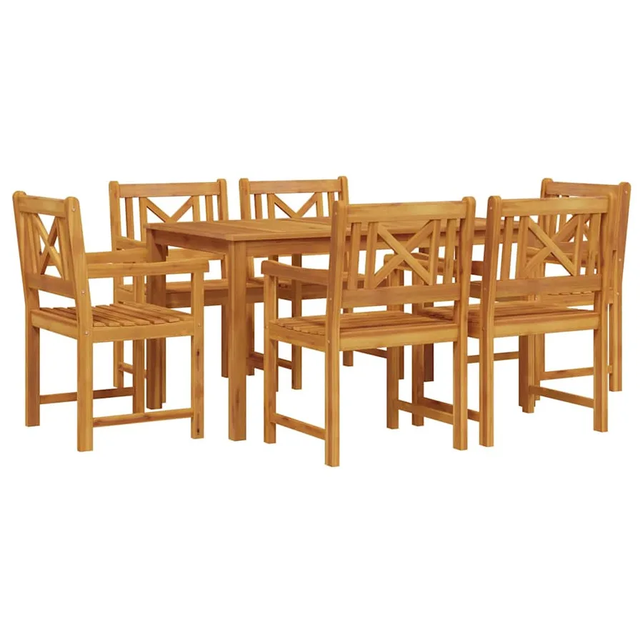 Ensemble de salle à manger pour jardin 7 pcs Marron - 2