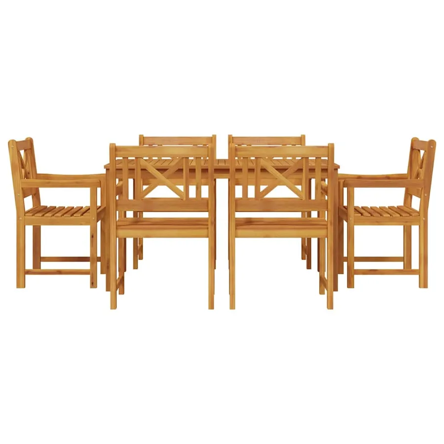 Ensemble de salle à manger pour jardin 7 pcs Marron - 7