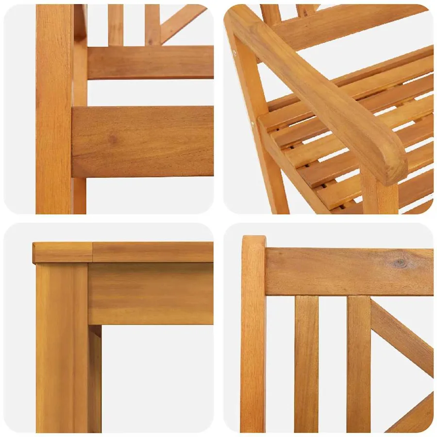 Ensemble de salle à manger pour jardin 7 pcs Marron - 9