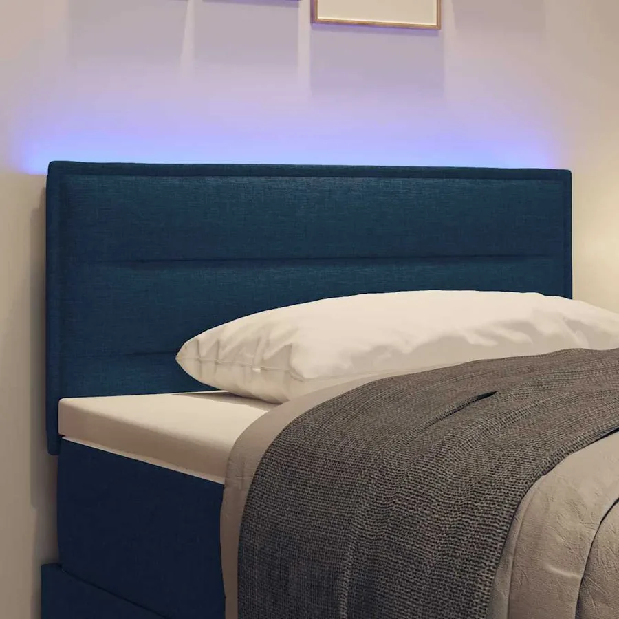 Tête de lit LED avec bandes LED Bleu 100 cm tissu - 4