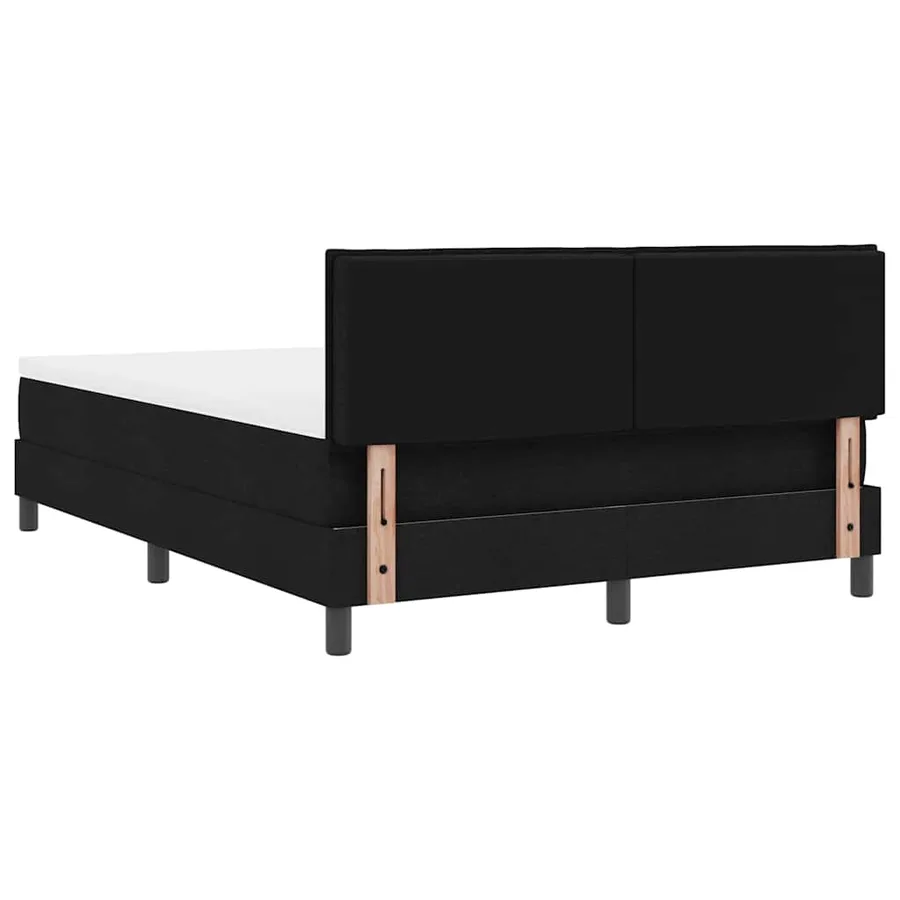 Lit à ressorts avec matelas avec LED Noir 140 x 190 cm tissu - 10