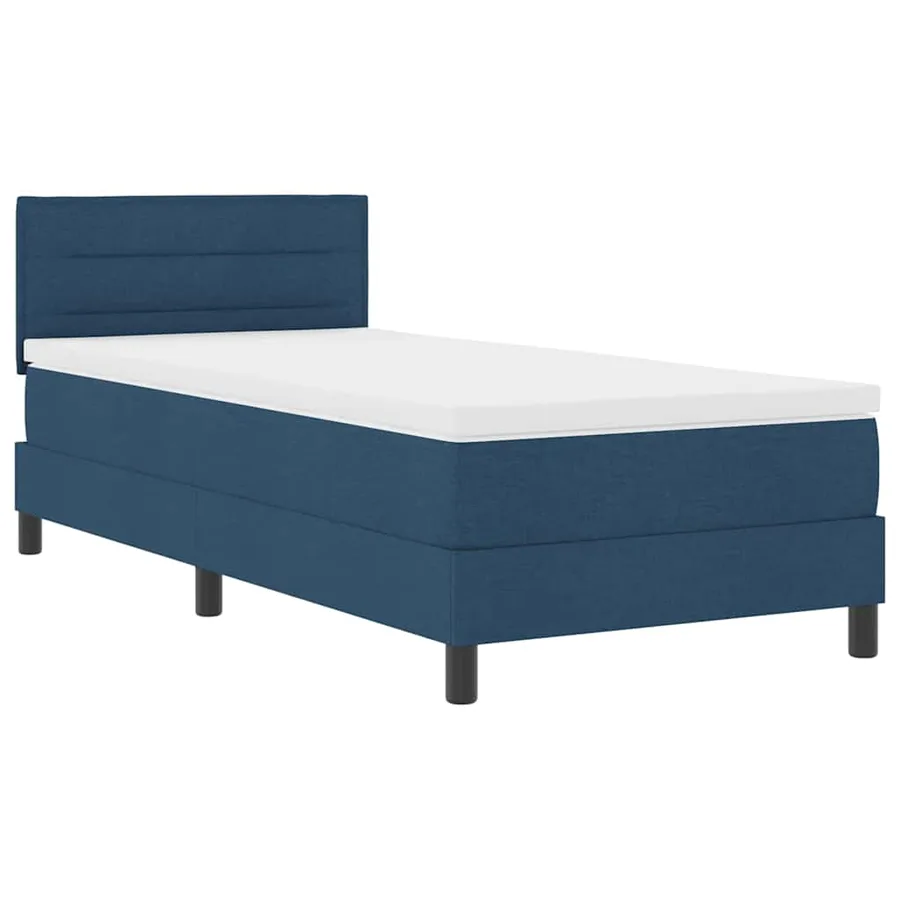 Lit à ressorts avec matelas avec LED Bleu 100 x 200 cm tissu - 2