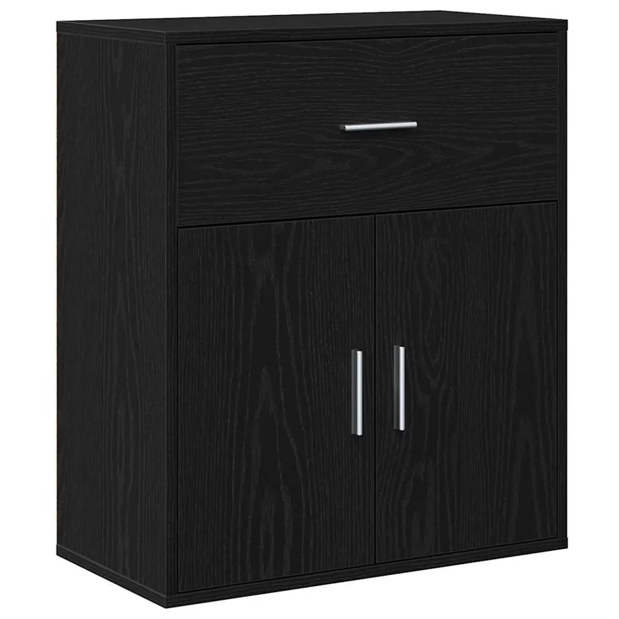 Buffet avec tiroir Chêne noir 60 x 31 x 70 cm Bois d'ingénierie - 2