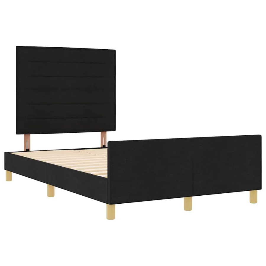 Cadre de lit avec tête de lit Noir 140 x 200 cm tissu - 5