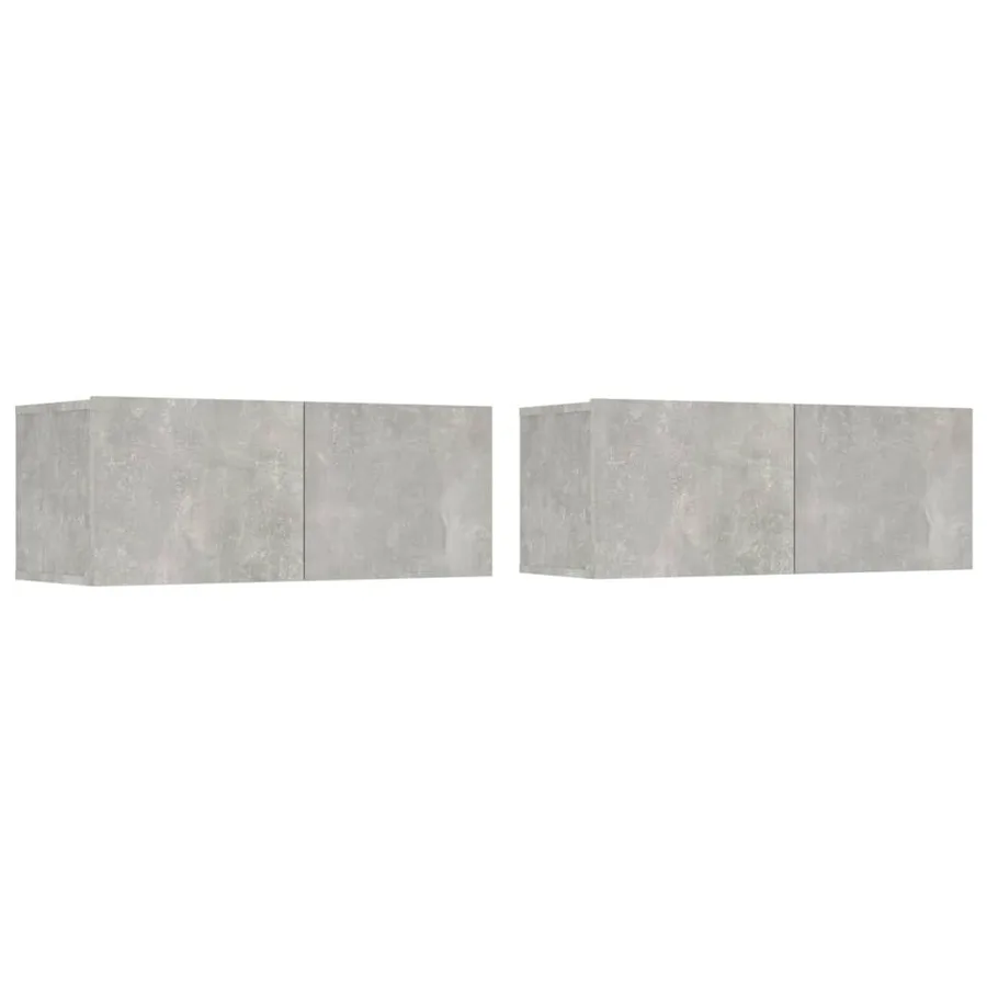 Ensemble de meubles TV 4 pcs Gris béton Bois d'ingénierie - 5