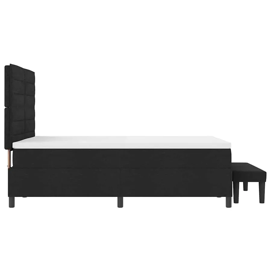 Lit à ressorts avec tête de lit Noir 140 x 200 cm tissu - 9