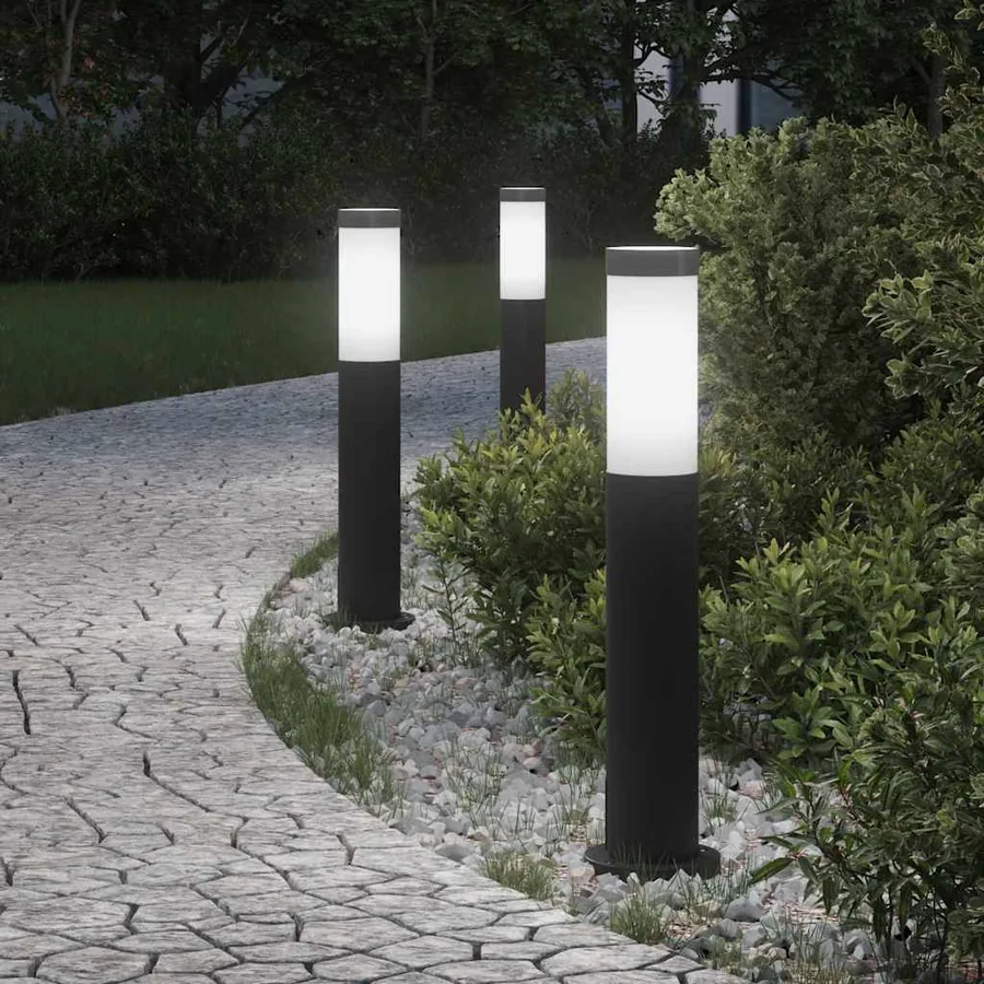 Borne lumineuse lot de 3 50 cm acier inoxydable IP44