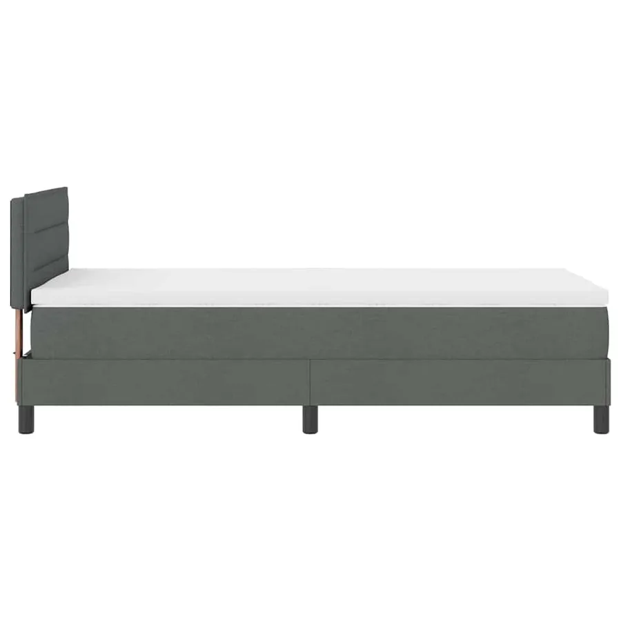 Lit à ressorts avec matelas Gris foncé 90 x 190 cm tissu - 9