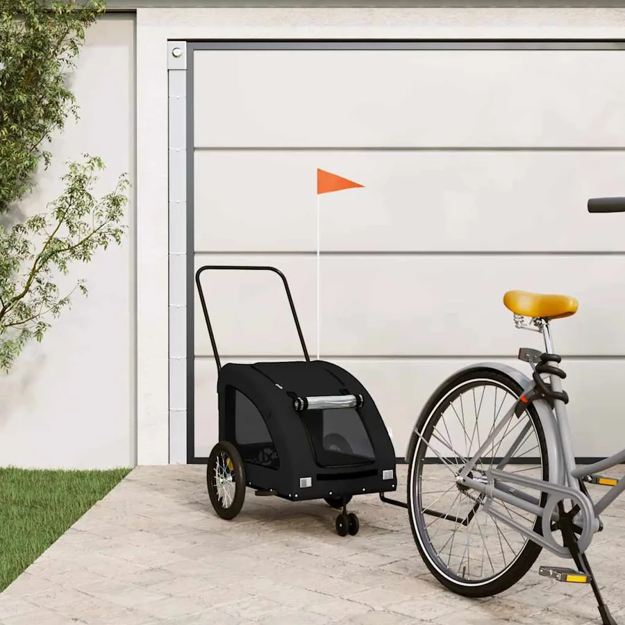 Remorque de vélo pour animaux de compagnie noir