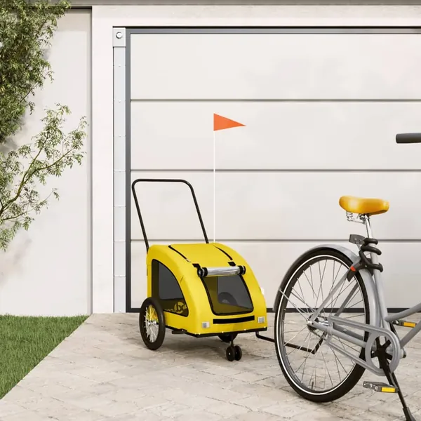 Remorque de vélo pour animaux de compagnie jaune
