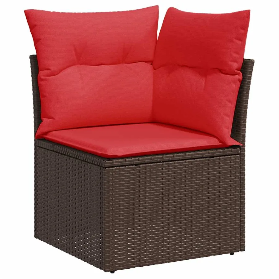 Ensemble de canapés de jardin 11 pcs et coussins rotin acacia - 4