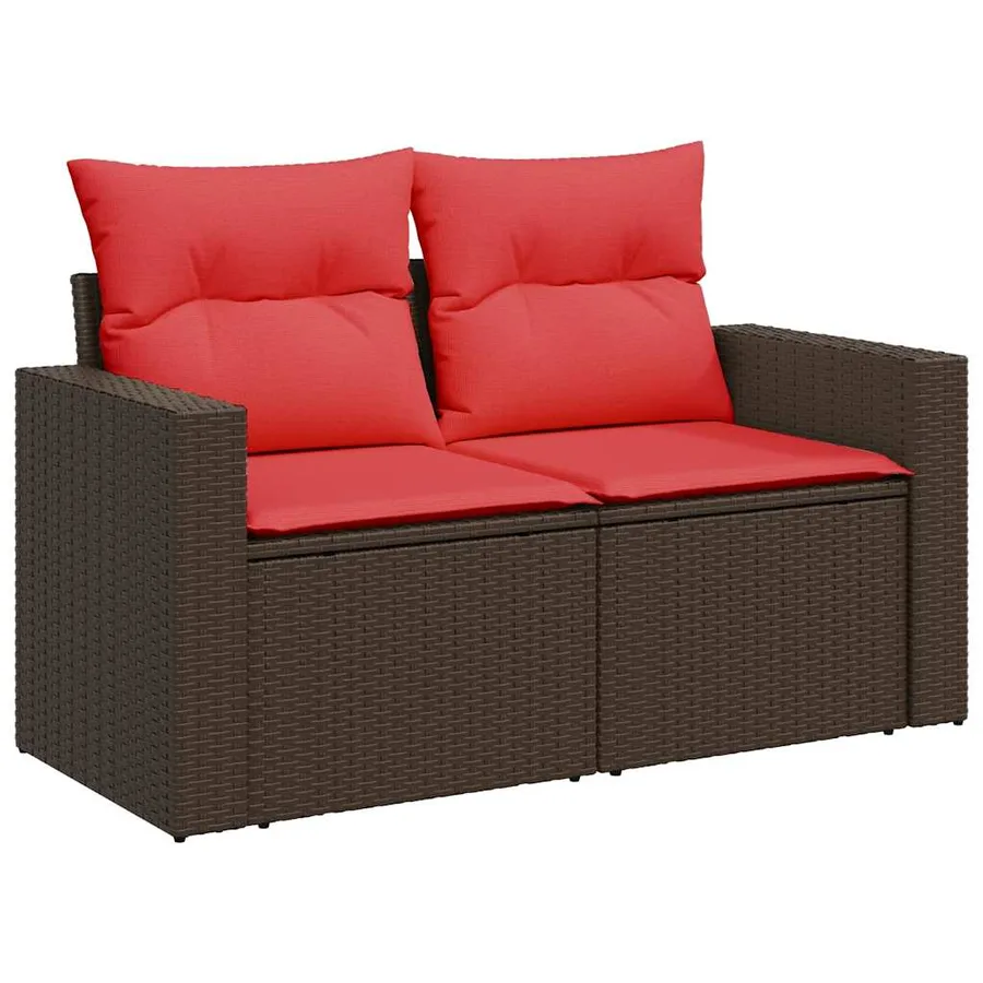 Ensemble de canapés de jardin 11 pcs et coussins rotin acacia - 5