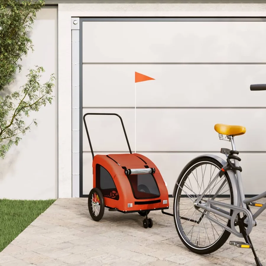 Remorque de vélo pour animaux de compagnie orange