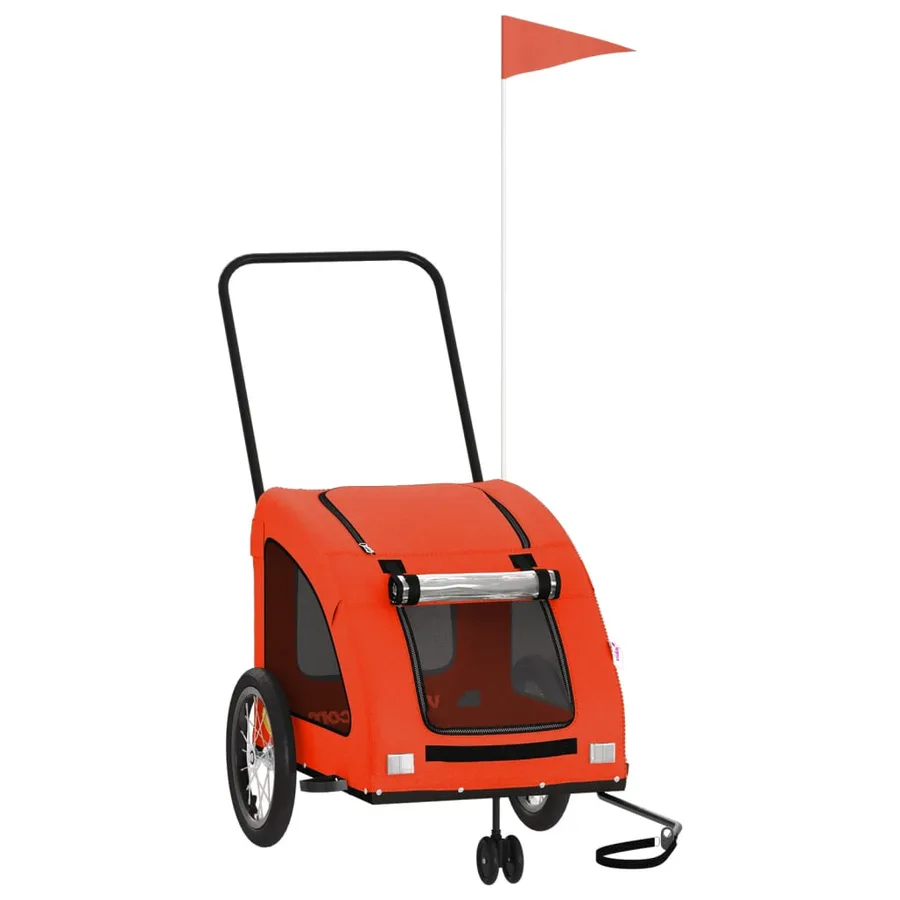 Remorque de vélo pour animaux de compagnie orange - 2