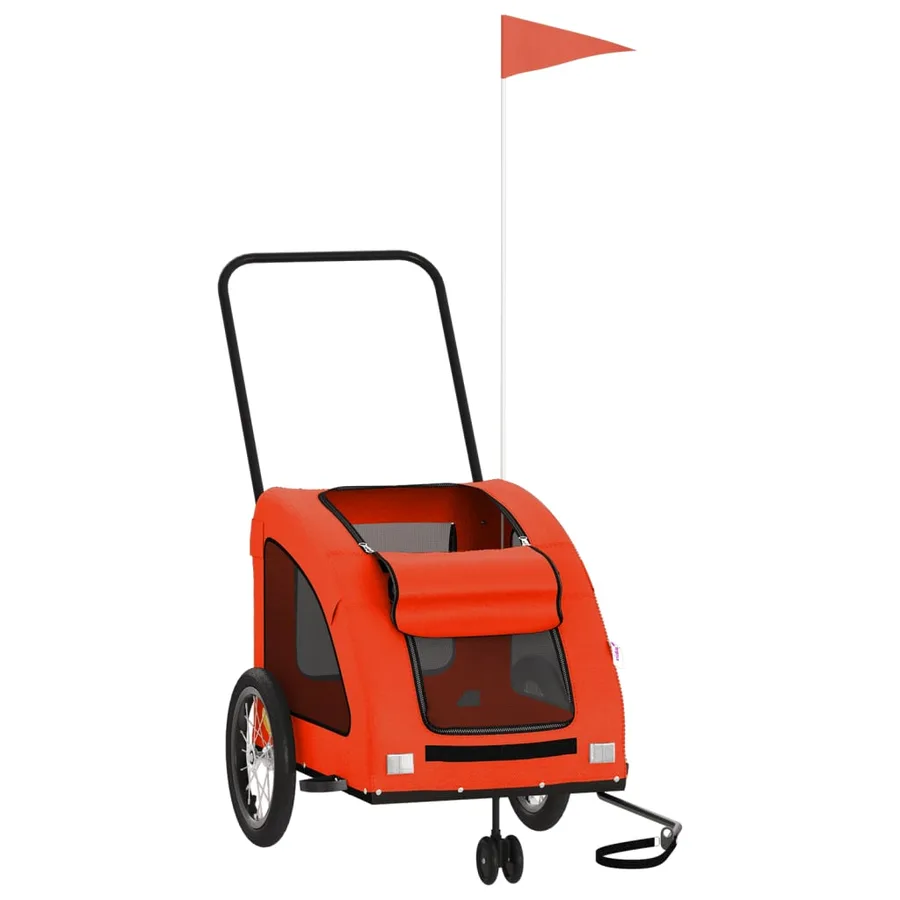Remorque de vélo pour animaux de compagnie orange - 3